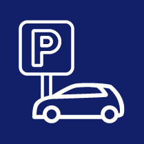 car and parking sign