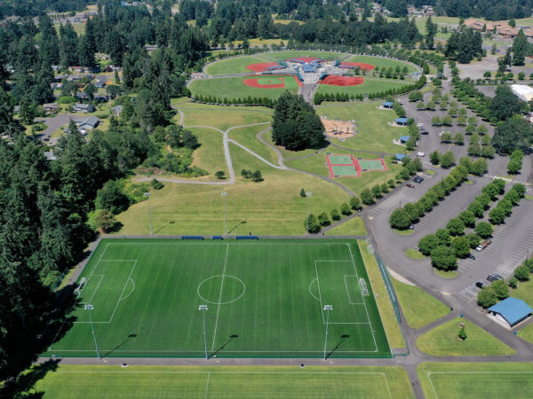 aerial of sports fields