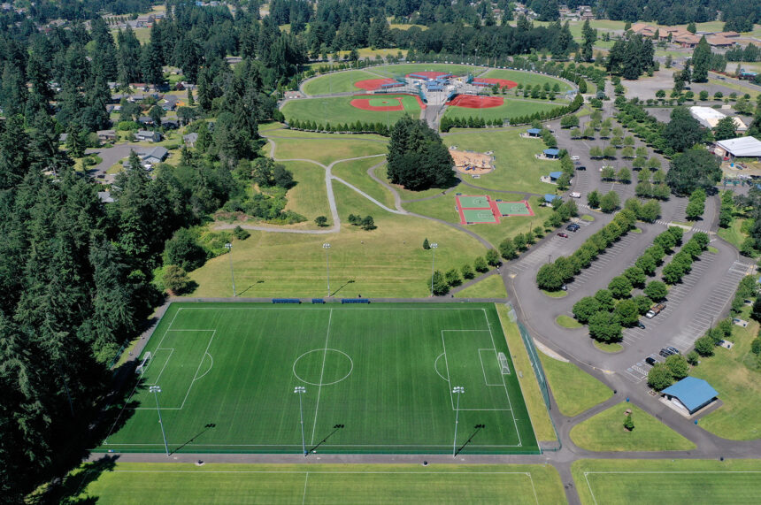 aerial of sports fields
