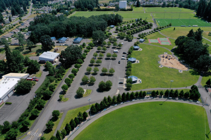 aerial of sports field