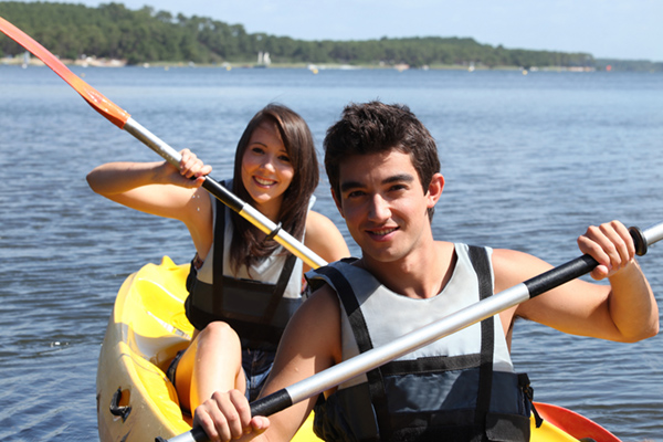 teens kayaking