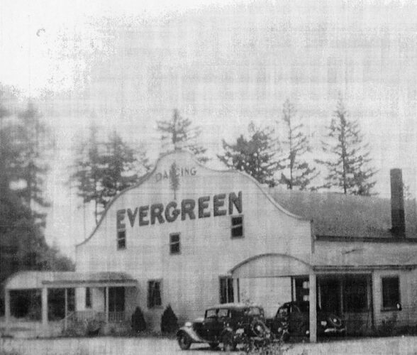 Front of Evergreen Ballroom Building
