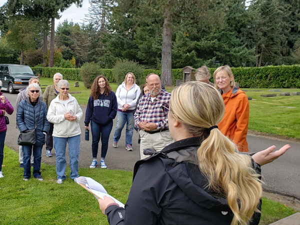 group on a cemetery tour